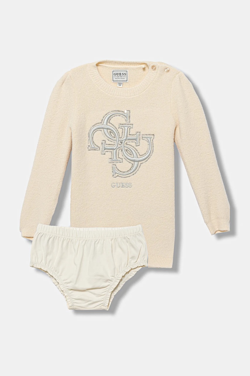 Levně Kojenecké šaty Guess béžová barva, mini, A5BK01 Z3220