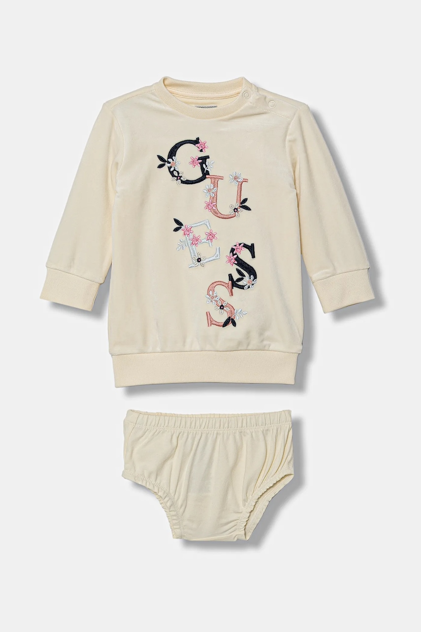 Levně Kojenecké šaty Guess béžová barva, mini, A5BK05 K0232