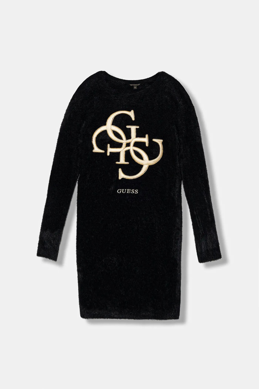 Levně Dívčí šaty Guess černá barva, mini, J5BK08 Z0720