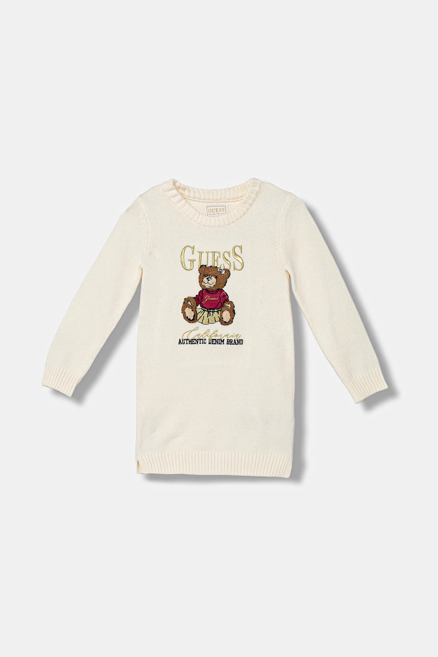 Levně Dívčí šaty Guess béžová barva, mini, K5BK01 Z3GS0