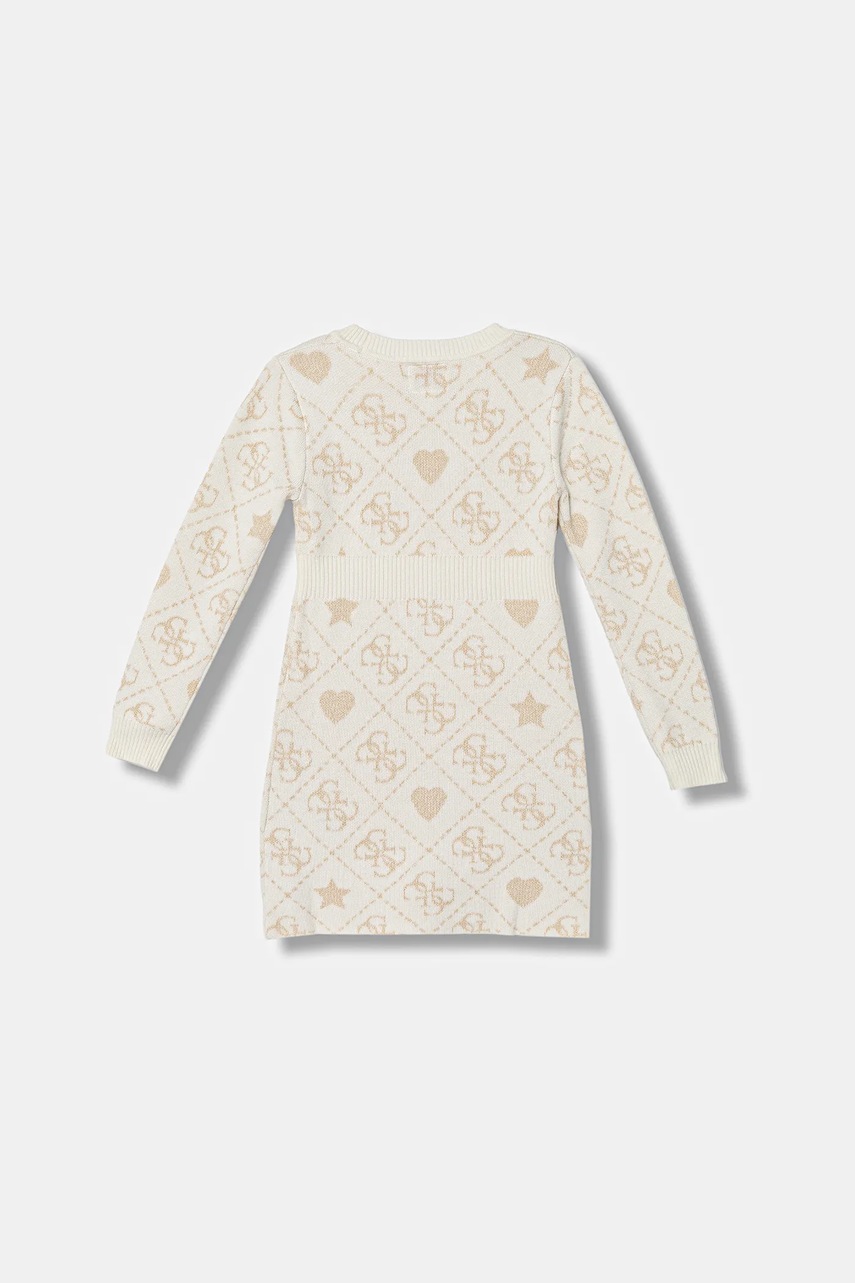Детское платье с примесью шерсти Guess цвет бежевый mini облегающее K5BK02 Z39N0