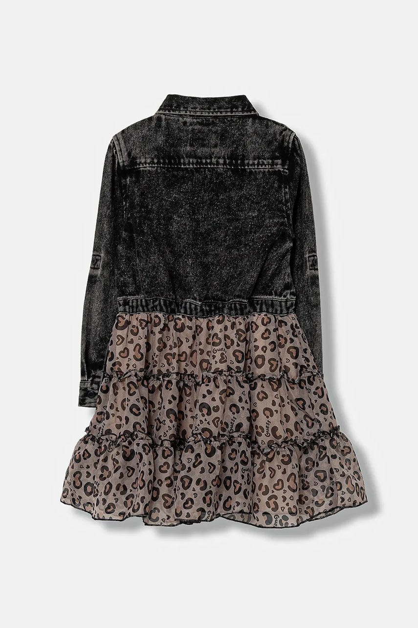Детское платье Guess цвет чёрный mini расклешённое K5BK05 D4IC0 Детское платье Guess цвет чёрный mini расклешённое K5BK05 D4IC0