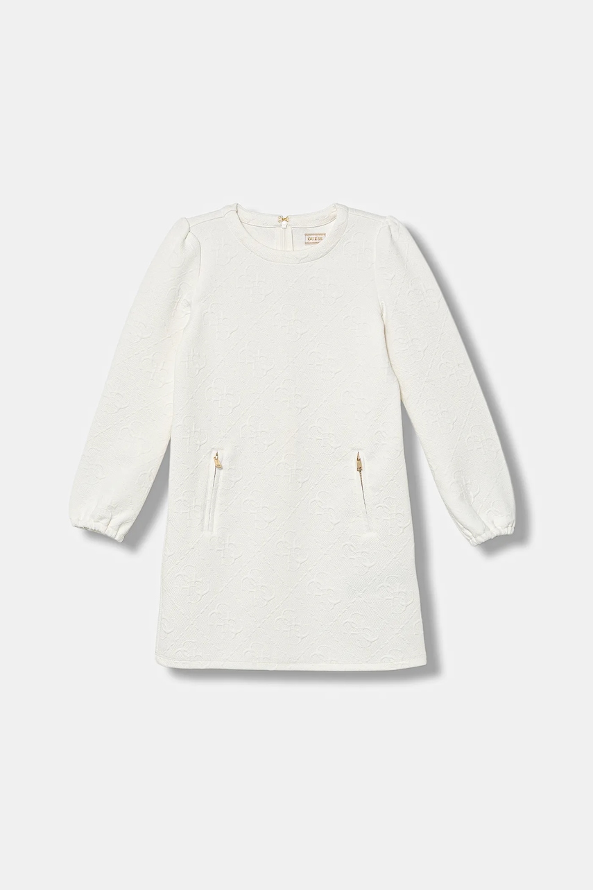 Levně Dívčí šaty Guess bílá barva, mini, K5BK08 K0742