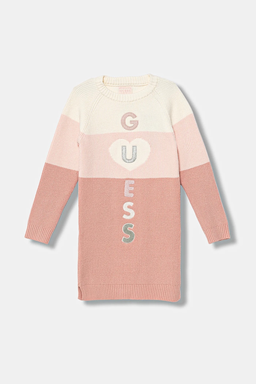 Levně Dívčí šaty Guess růžová barva, mini, K5BK17 Z3FU0
