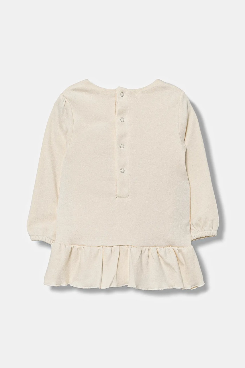 Детское хлопковое платье Guess цвет бежевый mini расклешённое S5BG01 KA6W4