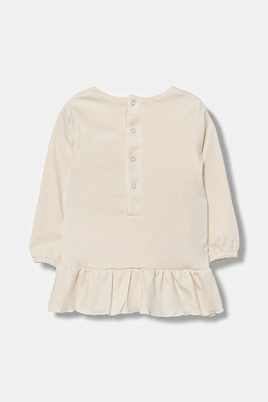 Детское хлопковое платье Guess цвет бежевый mini расклешённое S5BG01 KA6W4 Детское хлопковое платье Guess цвет бежевый mini расклешённое S5BG01 KA6W4