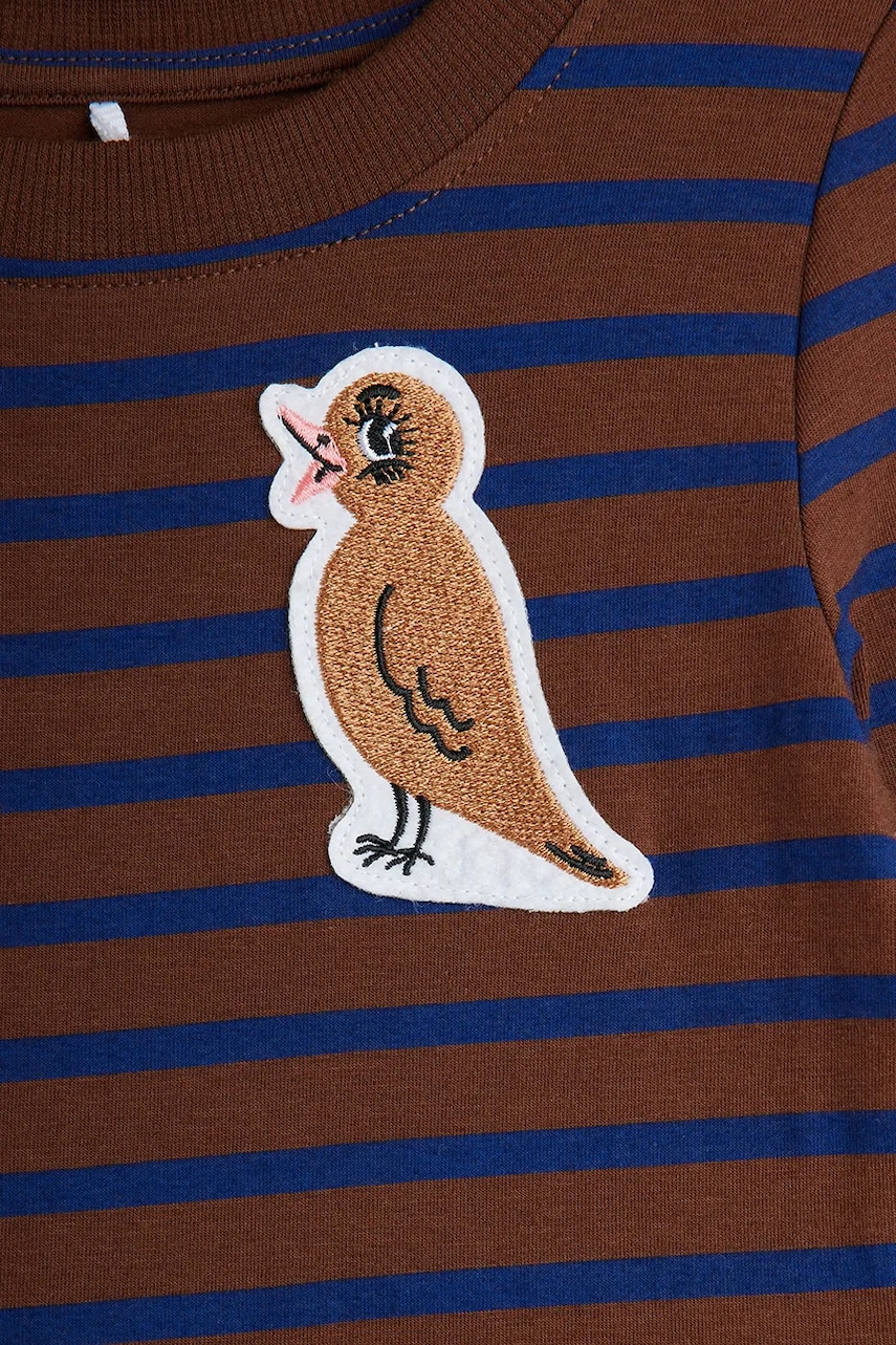 Detské bavlnené šaty Mini Rodini Stripe bird