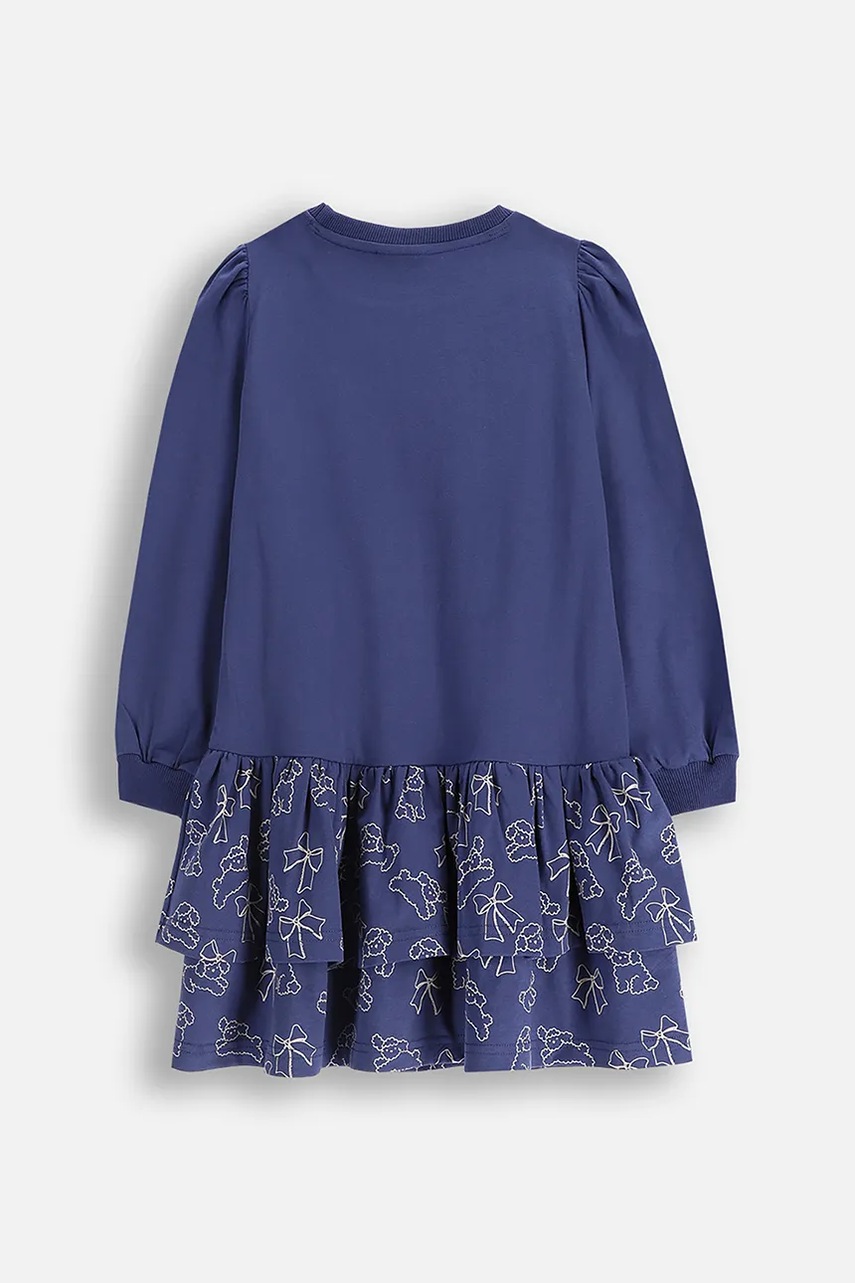 Детское платье с хлопком Coccodrillo цвет синий mini расклешённое FROSTING PUDDLE GIRL KIDS