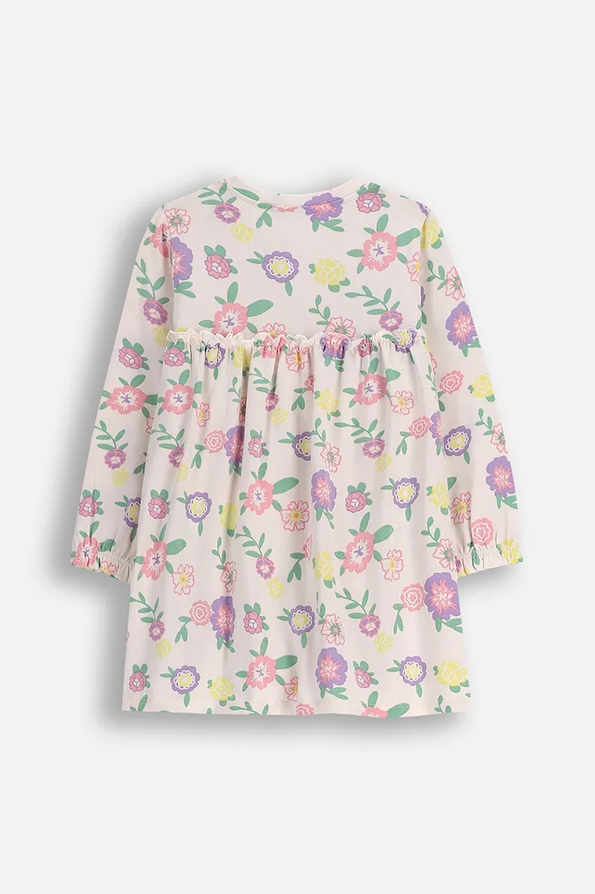 Платье с хлопком для младенцев Coccodrillo цвет бежевый mini расклешённое HAPPY PUPPY GIRL NEWBORN