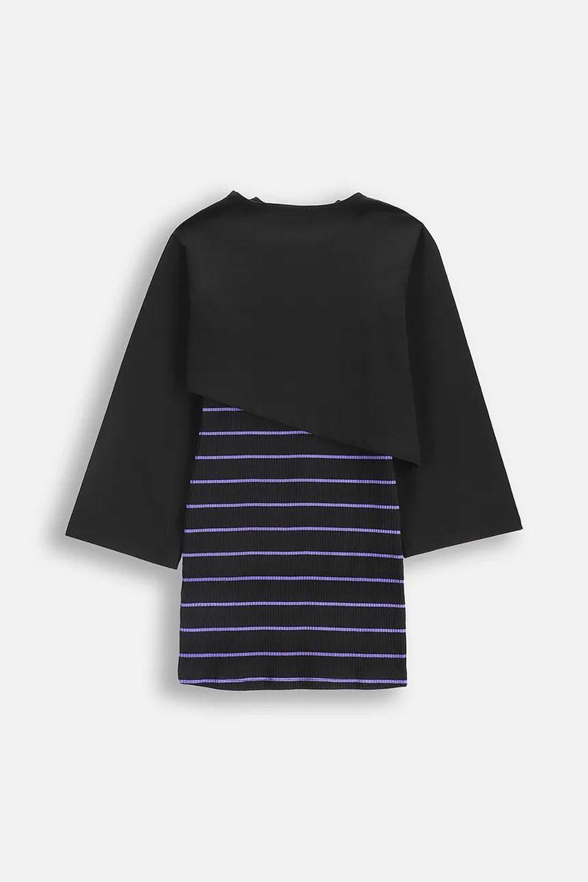 Детское платье с хлопком Coccodrillo цвет чёрный mini прямое RAVE GIRL JUNIOR