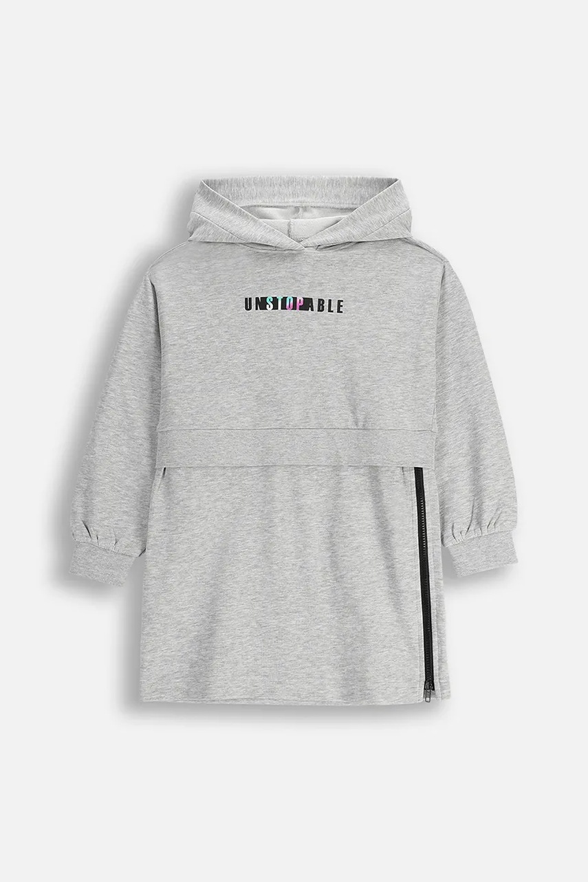Levně Dívčí šaty Coccodrillo šedá barva, mini, oversize, RAVE GIRL JUNIOR