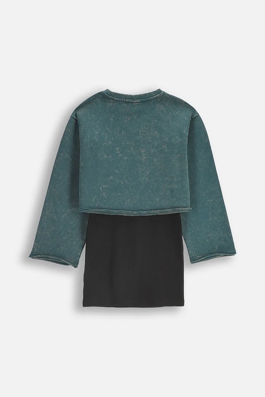 Детское платье Coccodrillo цвет зелёный mini прямое FABOLOUS GIRL JUNIOR