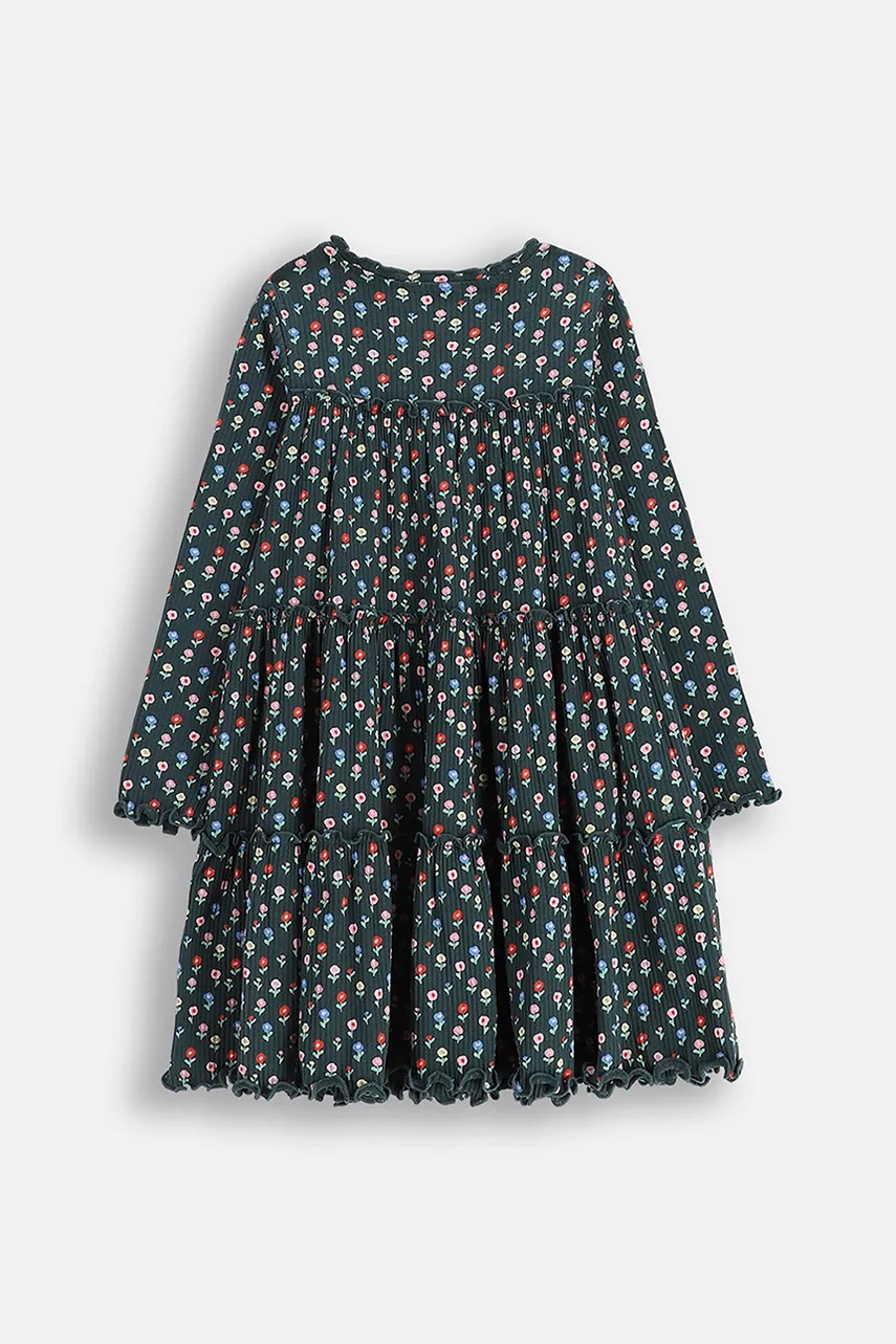 Детское платье Coccodrillo цвет зелёный mini расклешённое FROSTING PUDDLE GIRL KIDS