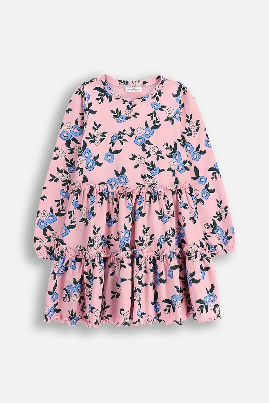 Coccodrillo rochie fete culoarea roz, mini, evazați, FROSTING PUDDLE GIRL KIDS