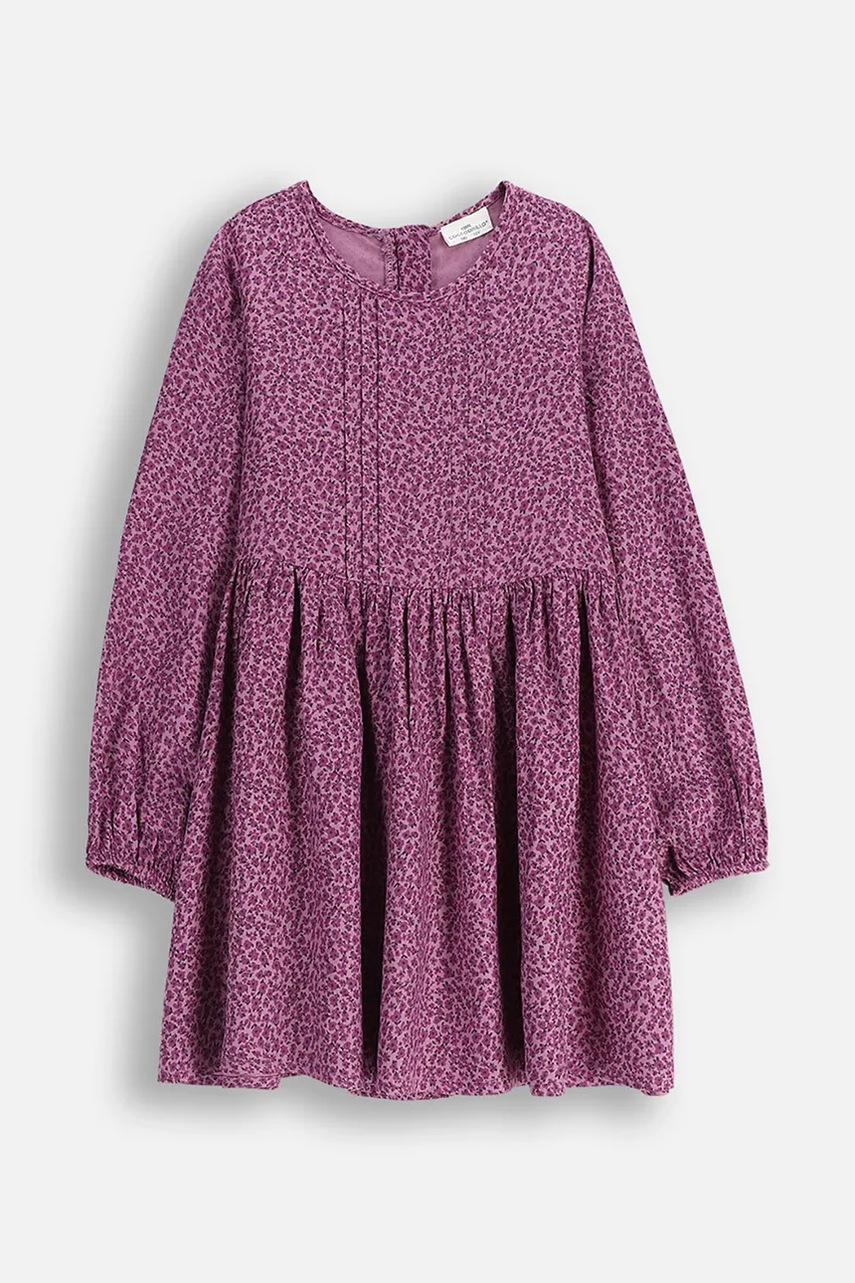Детское платье Coccodrillo цвет фиолетовый midi расклешённое WINTER COSY GRIL JUNIOR