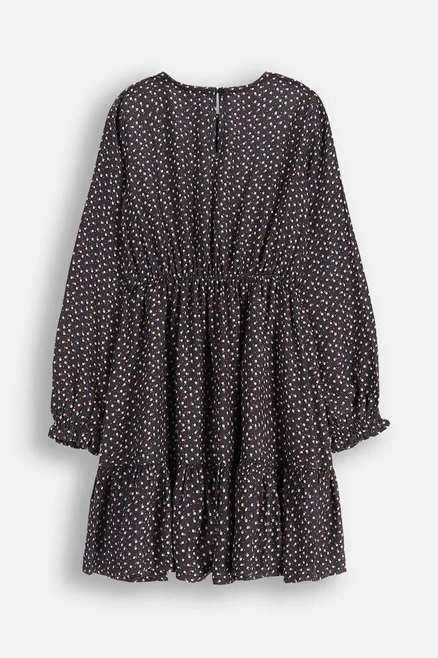 Детское вискозное платье Coccodrillo цвет серый mini расклешённое WINTER COSY GRIL JUNIOR