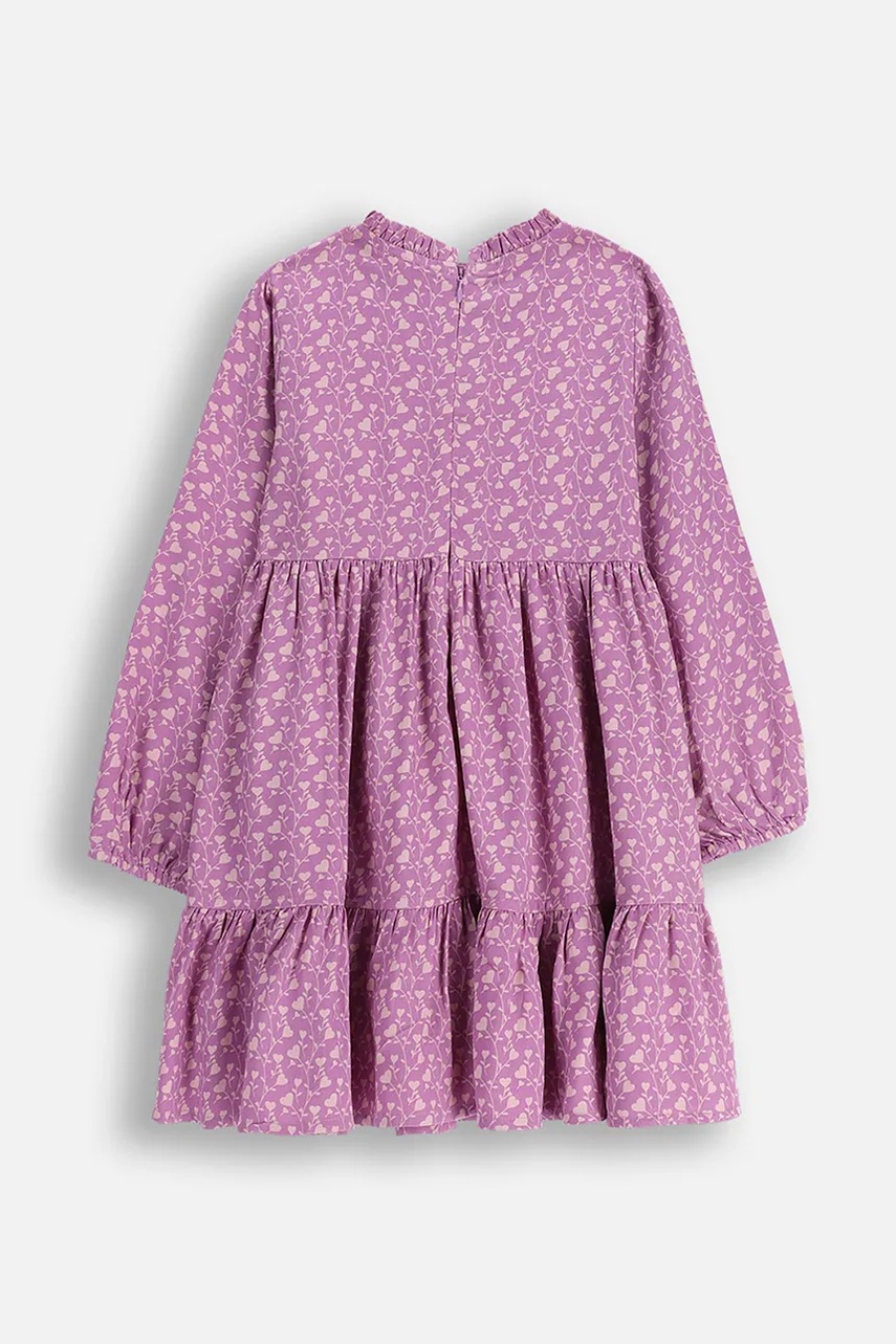 Детское вискозное платье Coccodrillo цвет фиолетовый mini расклешённое WINTER COSY GRIL KIDS