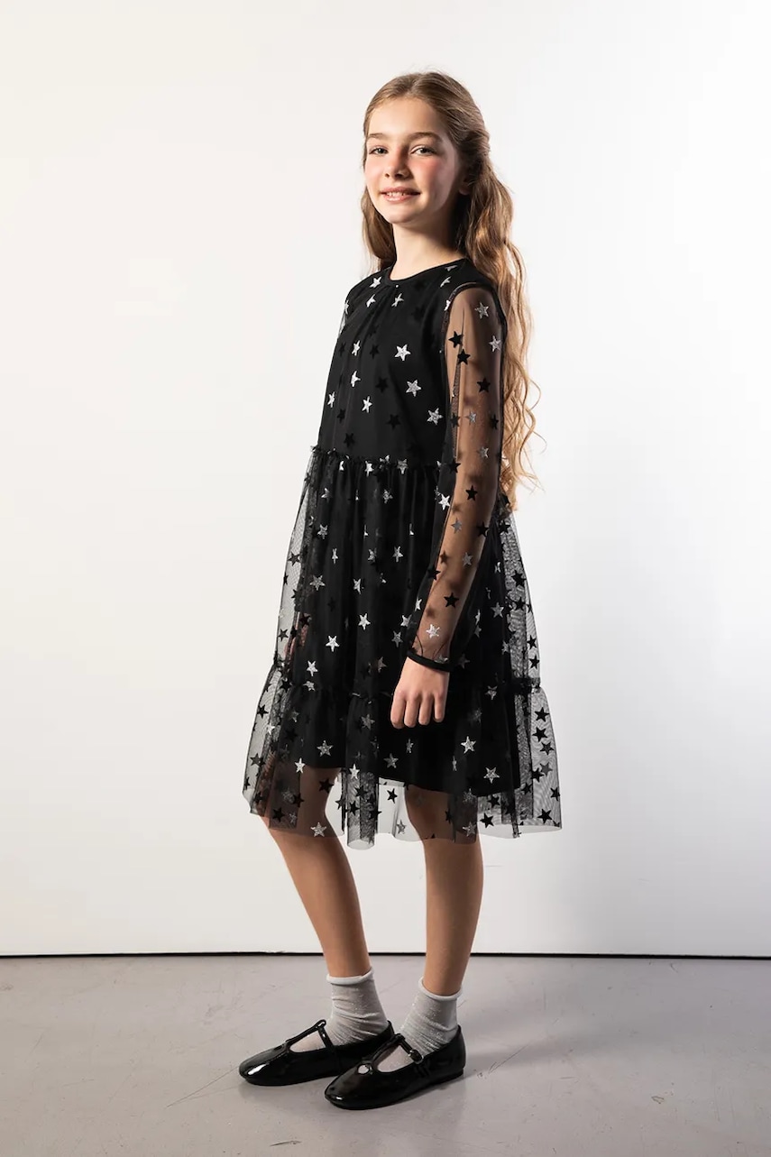 Coccodrillo rochie fete culoarea negru, midi, evazați, ELEGANT PARTY GIRL