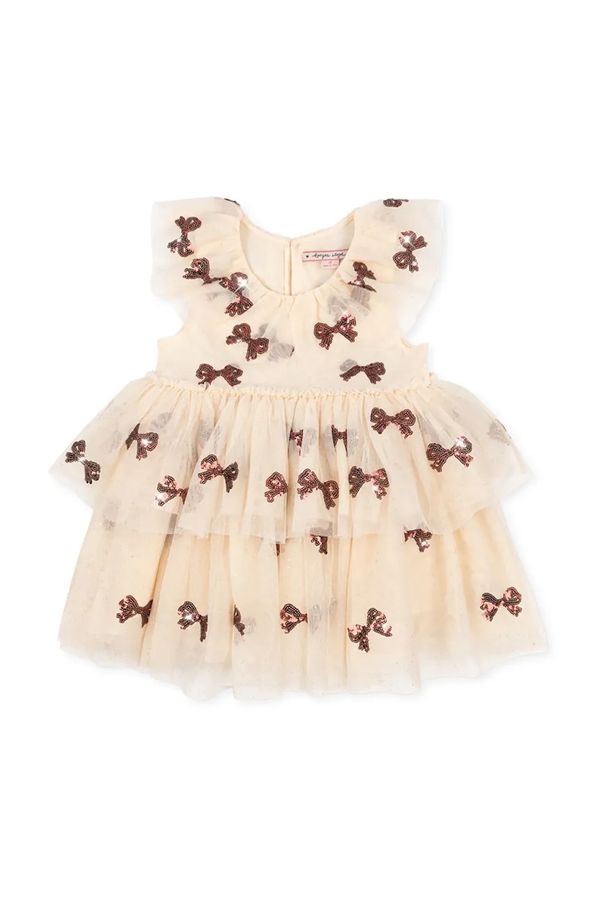 Konges Sløjd rochie fete YVONNE FAIRY DRESS culoarea bej, mini, evazați, KS102156