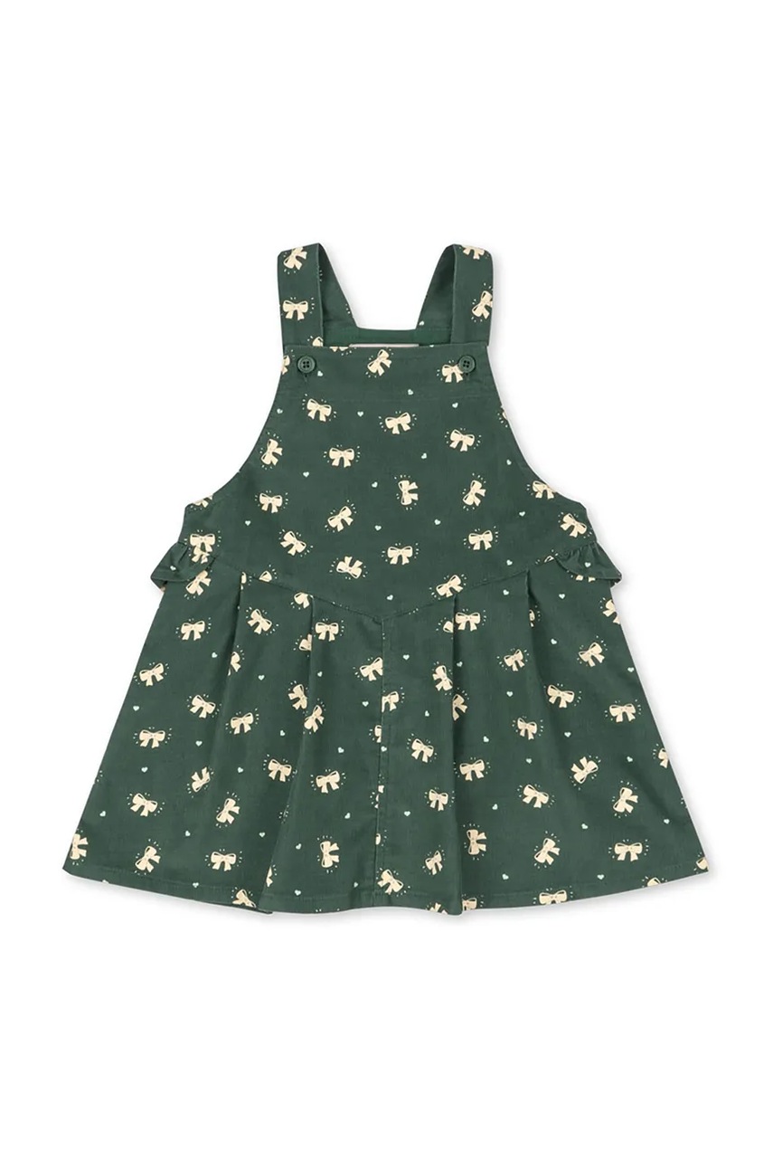 Dievčenské bavlnené šaty Konges Sløjd AVERY FRILL OVERALL DRESS GOTS