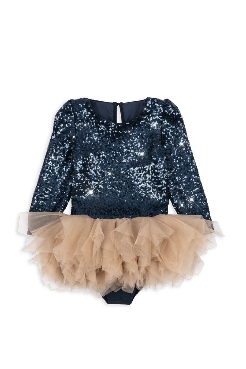 Детское платье Konges Sløjd BALLERINA GLITTER DRESS цвет синий mini облегающее KS104208 Детское платье Konges Sløjd BALLERINA GLITTER DRESS цвет синий mini облегающее KS104208