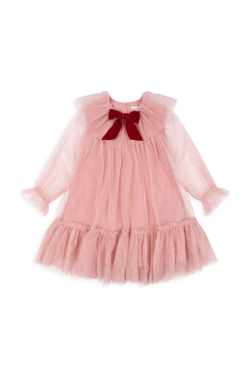 Konges Sløjd rochie fete BOW DRESS culoarea roz, mini, evazați, KS104240
