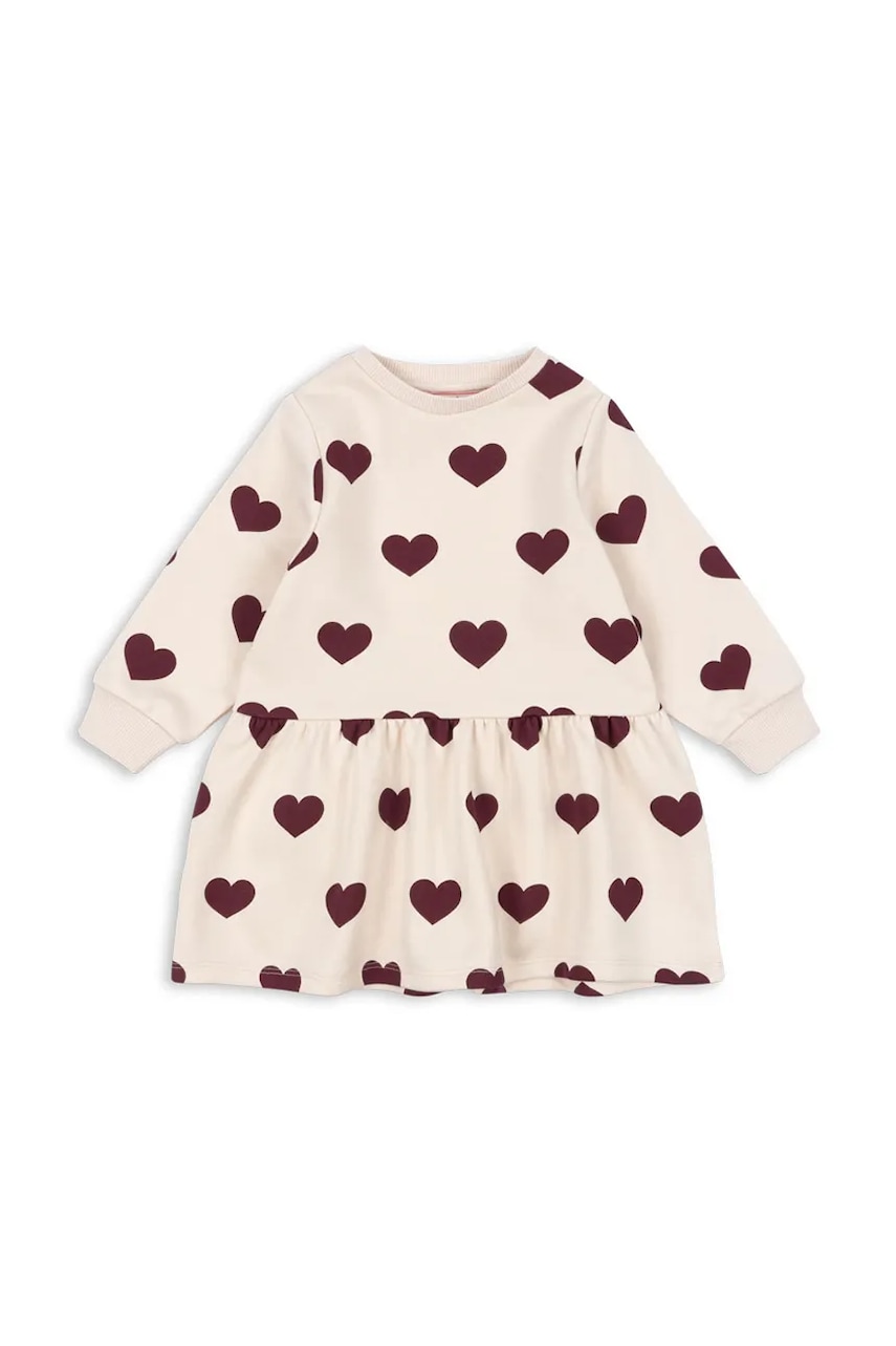 Konges Sløjd rochie fete LOU SWEAT DRESS OCS culoarea bej, mini, evazați, KS104344