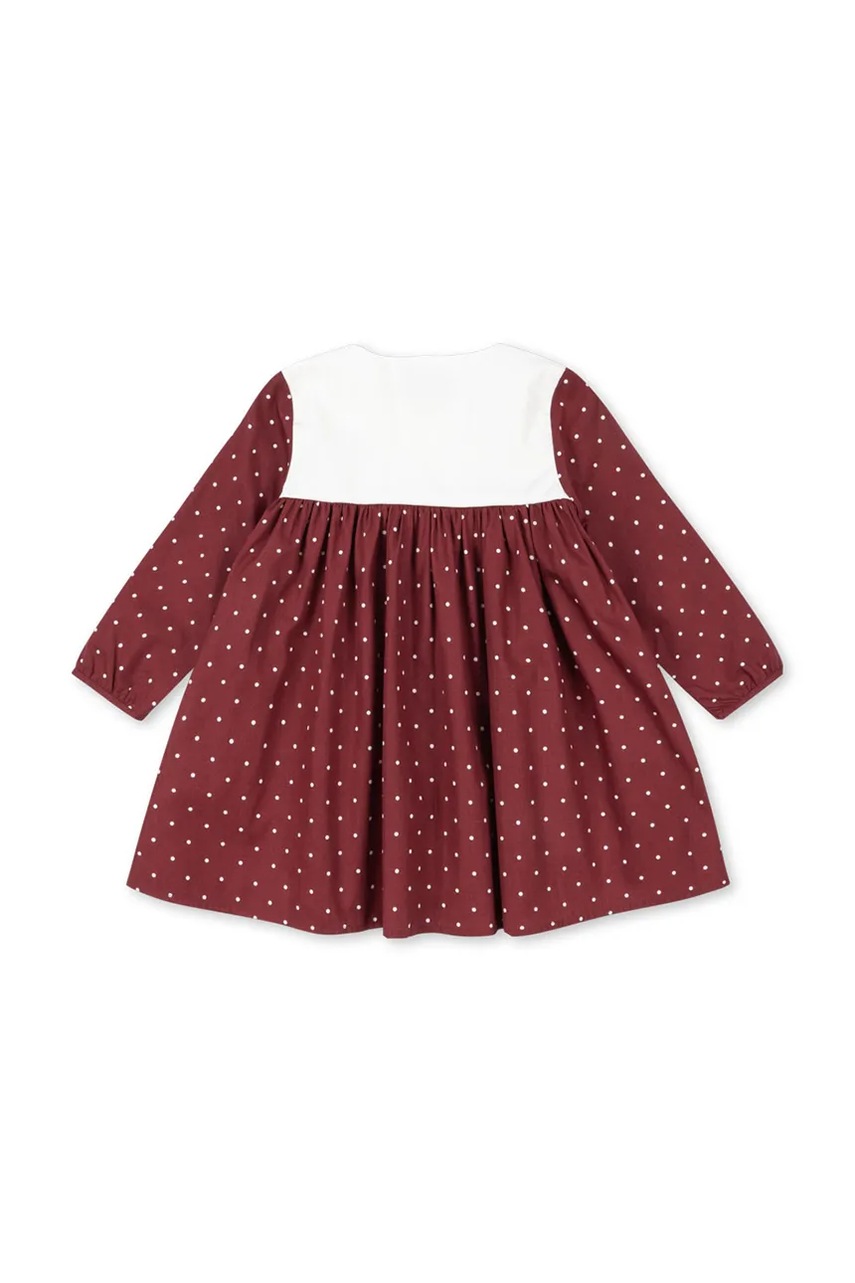 Дитяча бавовняна сукня Konges Sløjd MUNA DRESS GOTS колір бордовий mini розкльошена KS104381