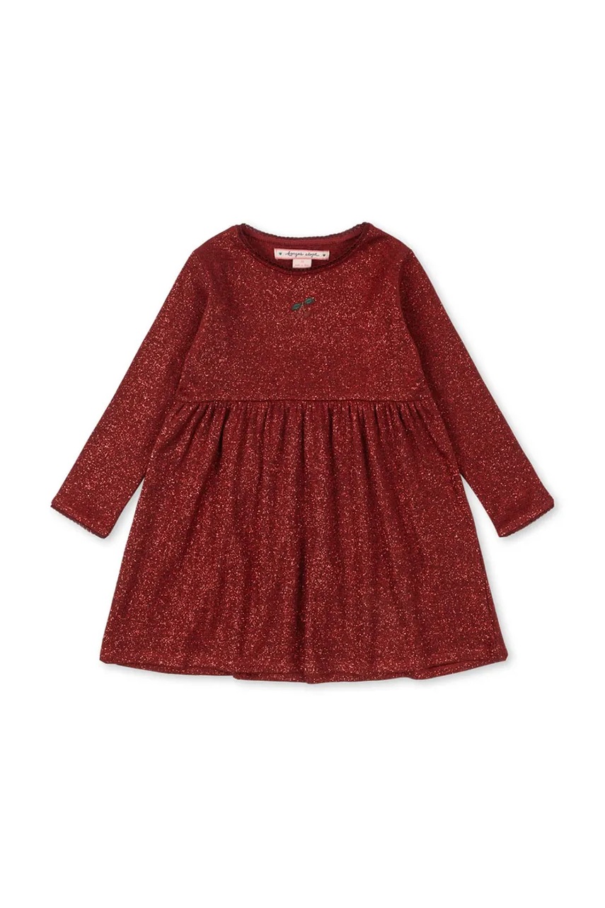Konges Sløjd rochie fete ROLI DRESS culoarea rosu, mini, evazati, KS104415