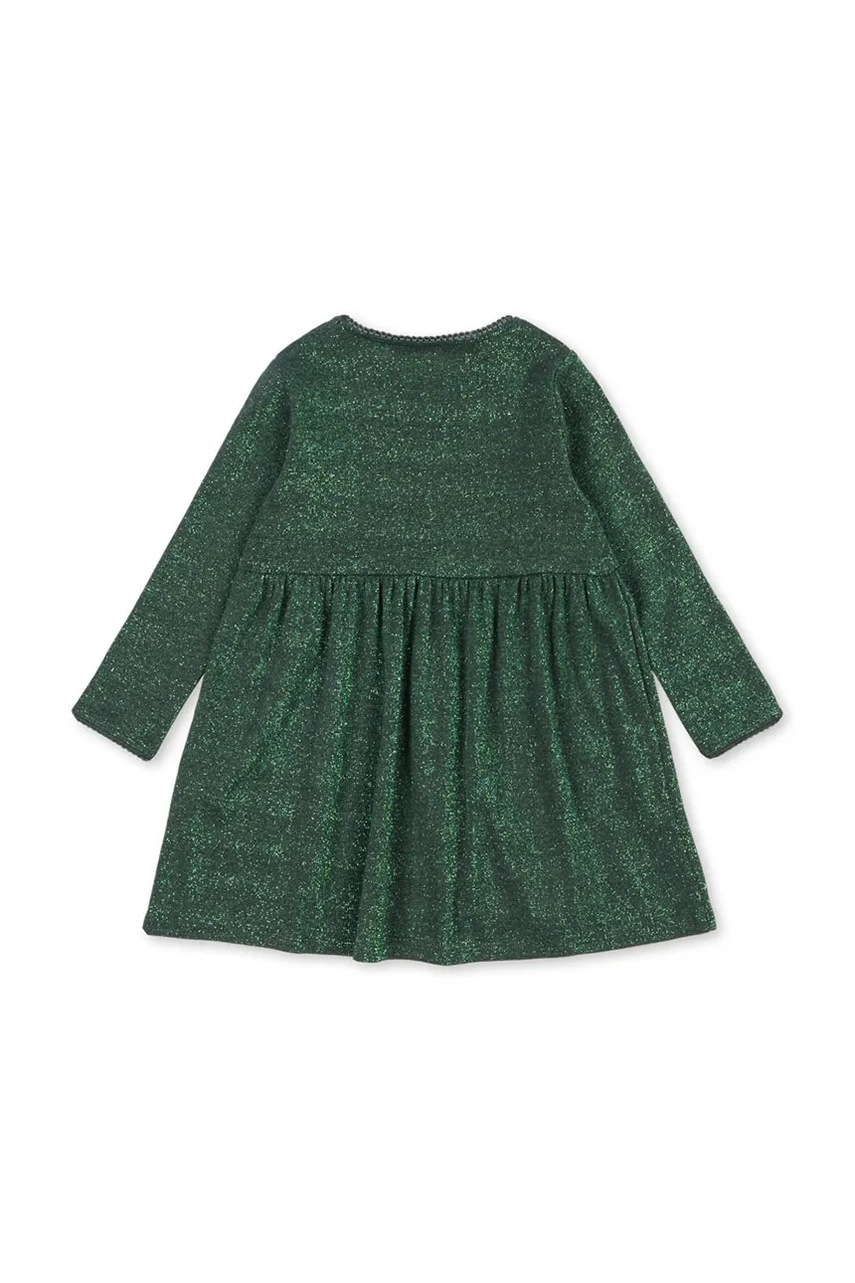 Детское платье Konges Sløjd ROLI DRESS цвет зелёный mini расклешённое KS104415