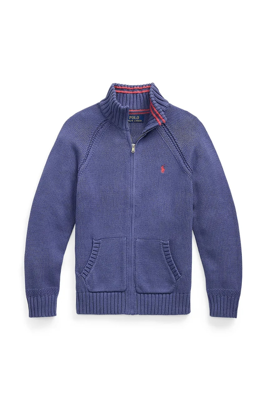 Levně Bavlněný kardigan Polo Ralph Lauren tmavomodrá barva, 323970428001