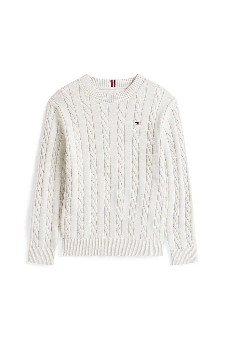 Детский хлопковый свитер Tommy Hilfiger цвет серый KB0KB09753