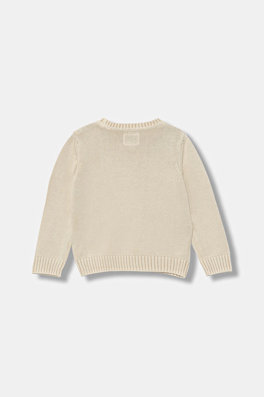 Детский хлопковый свитер Guess цвет бежевый N5YR05 Z3OK1