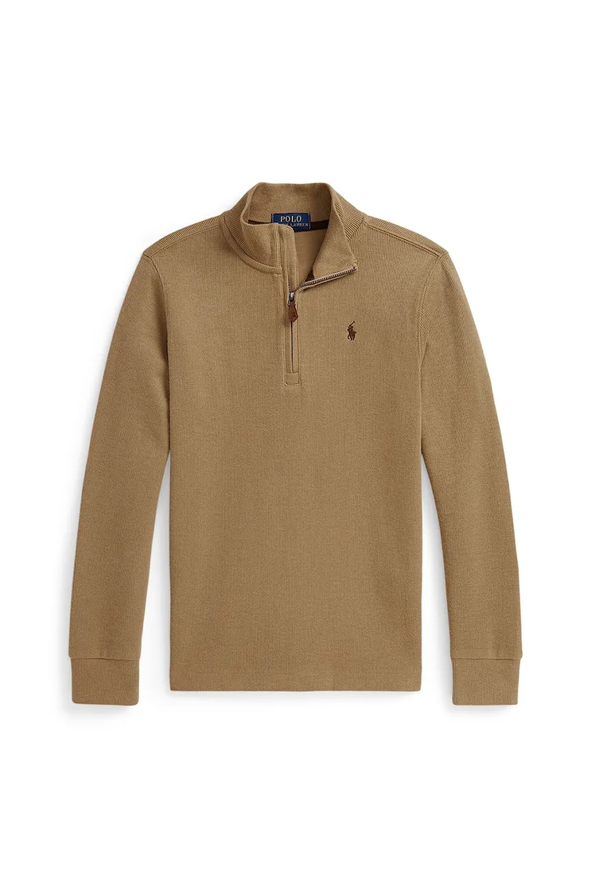 Детская хлопковая кофта Polo Ralph Lauren цвет коричневый 322953023009 Детская хлопковая кофта Polo Ralph Lauren цвет коричневый 322953023009