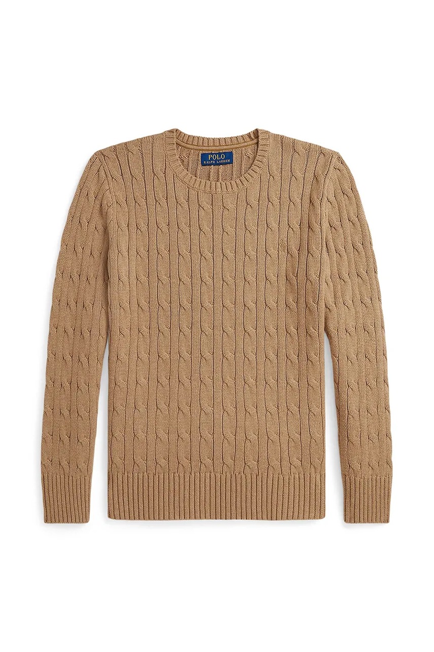 Хлопковый свитер Polo Ralph Lauren цвет коричневый 323702674082 Хлопковый свитер Polo Ralph Lauren цвет коричневый 323702674082