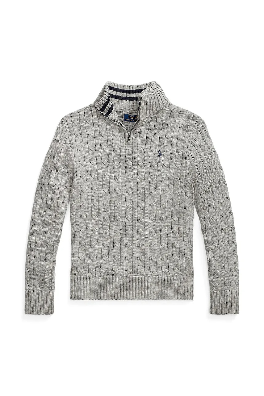 Levně Bavlněný svetr Polo Ralph Lauren šedá barva, 323868894010