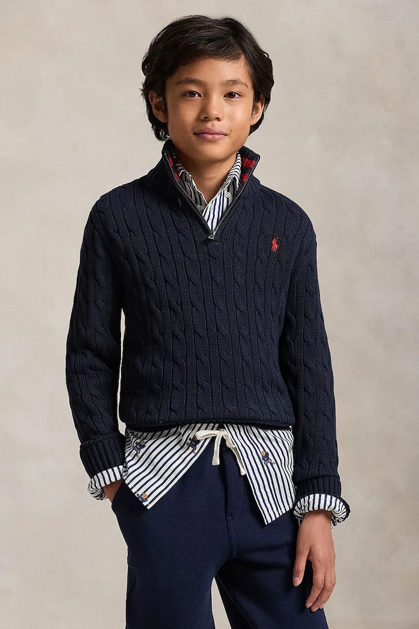 Levně Bavlněný svetr Polo Ralph Lauren tmavomodrá barva, 323868894017