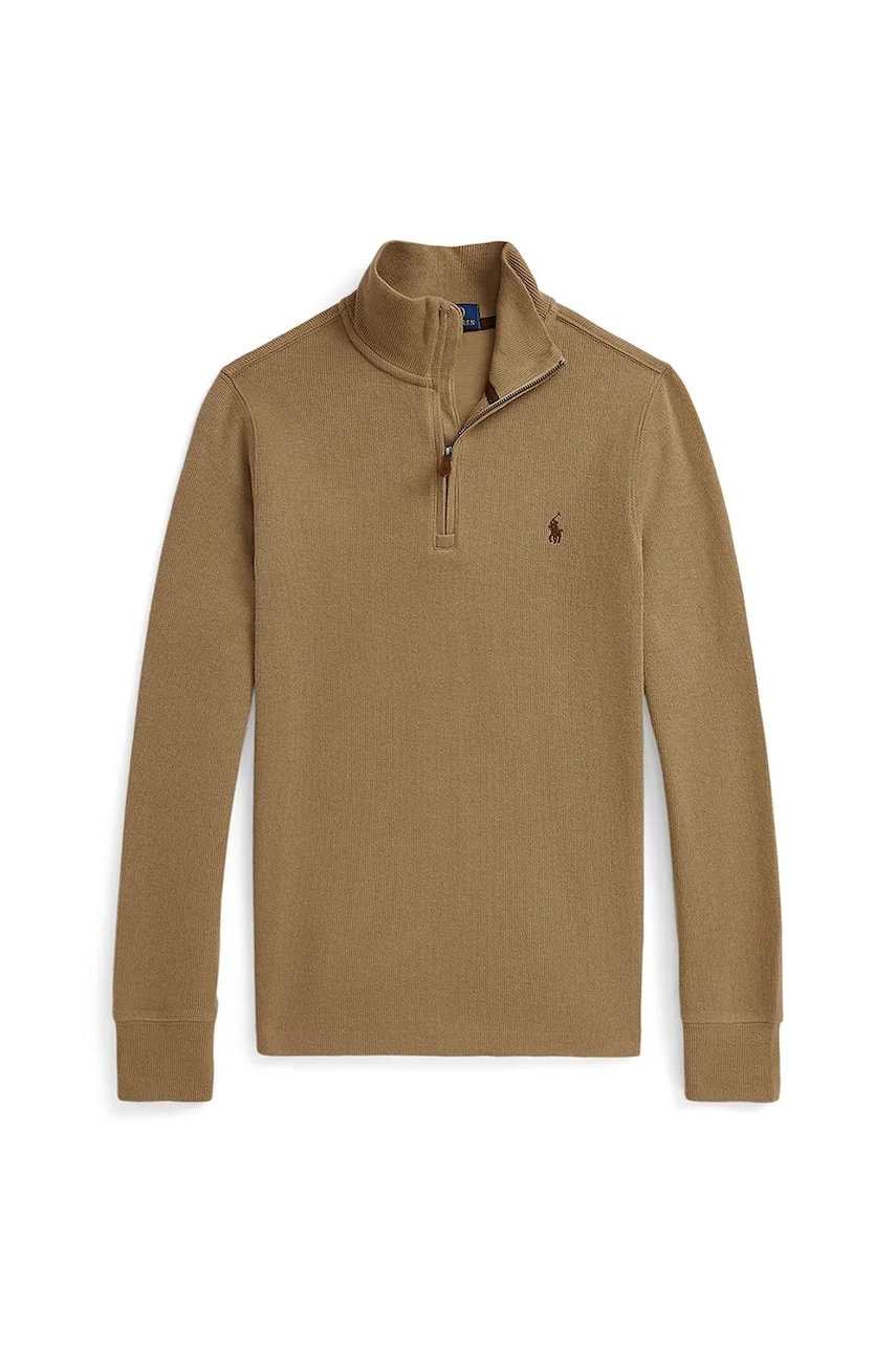 Детская хлопковая кофта Polo Ralph Lauren цвет коричневый 323953023009 Детская хлопковая кофта Polo Ralph Lauren цвет коричневый 323953023009