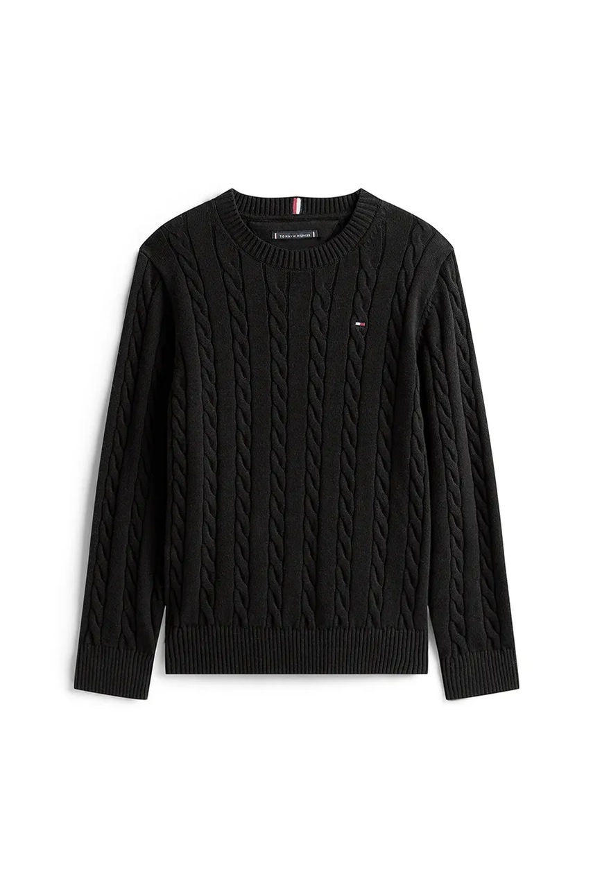 Детский хлопковый свитер Tommy Hilfiger цвет чёрный KB0KB09753