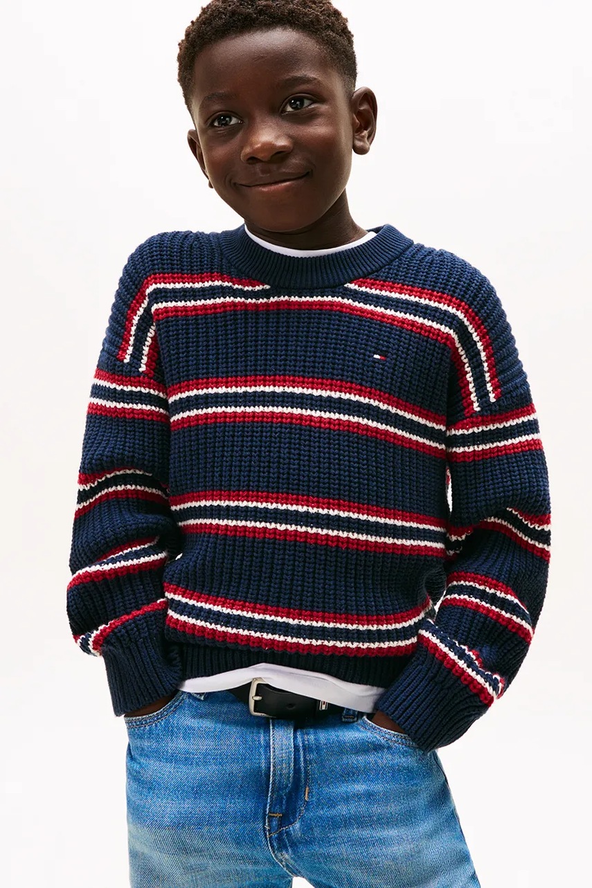 

Детски пуловер Tommy Hilfiger в тъмносиньо KB0KB09908, Тъмносин