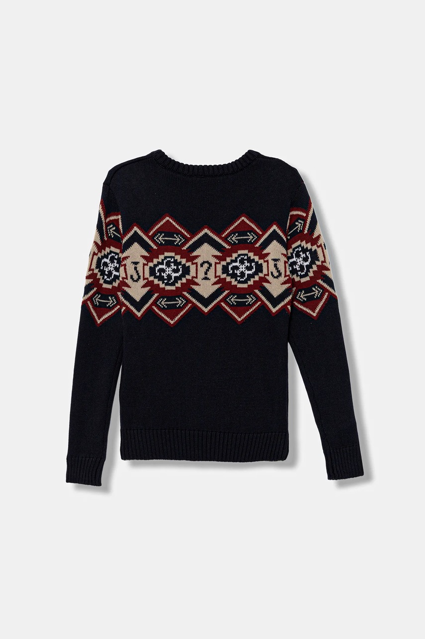 Детский хлопковый свитер Guess цвет синий тёплый L5BR05 Z2NN0