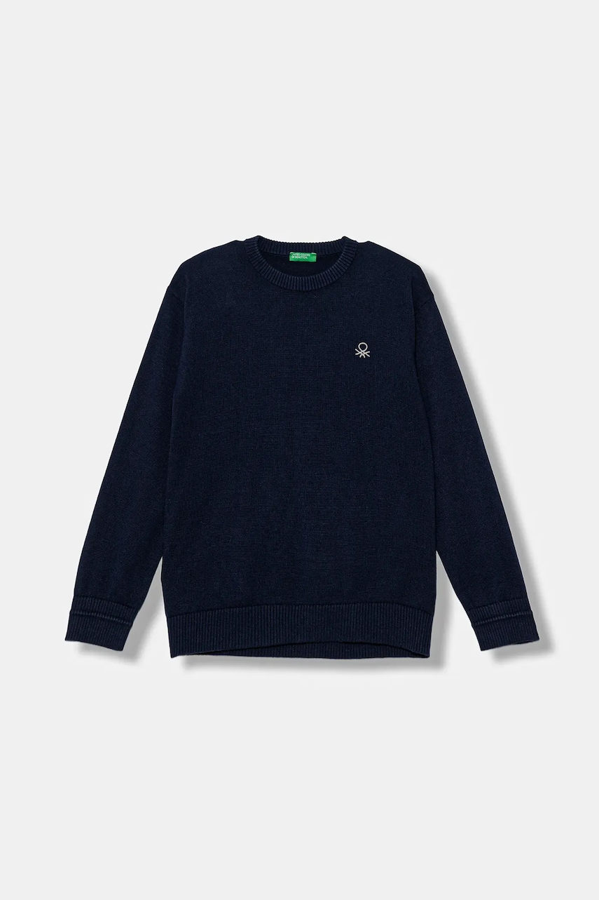 United Colors of Benetton pulover de bumbac pentru copii culoarea albastru marin, light, 120YC108S