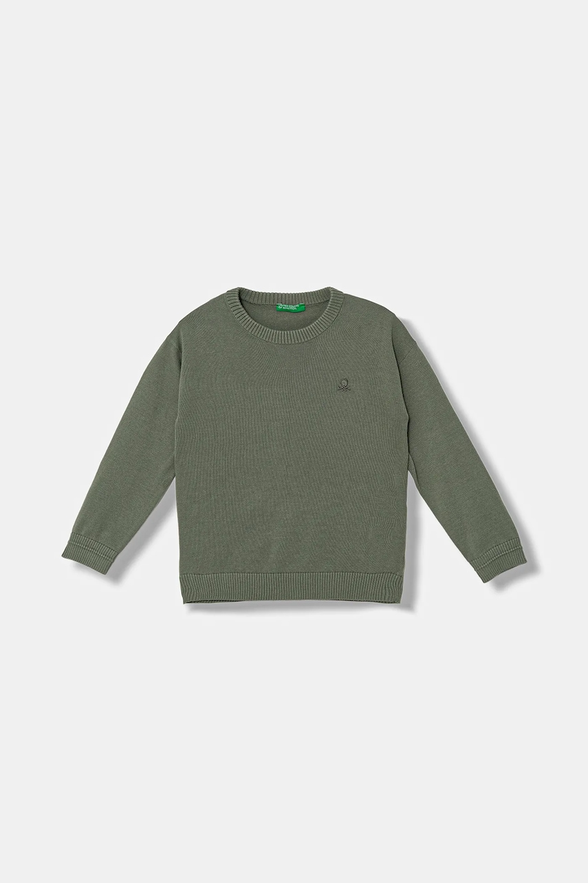 United Colors of Benetton pulover de bumbac pentru copii culoarea verde, light, 120YC108S