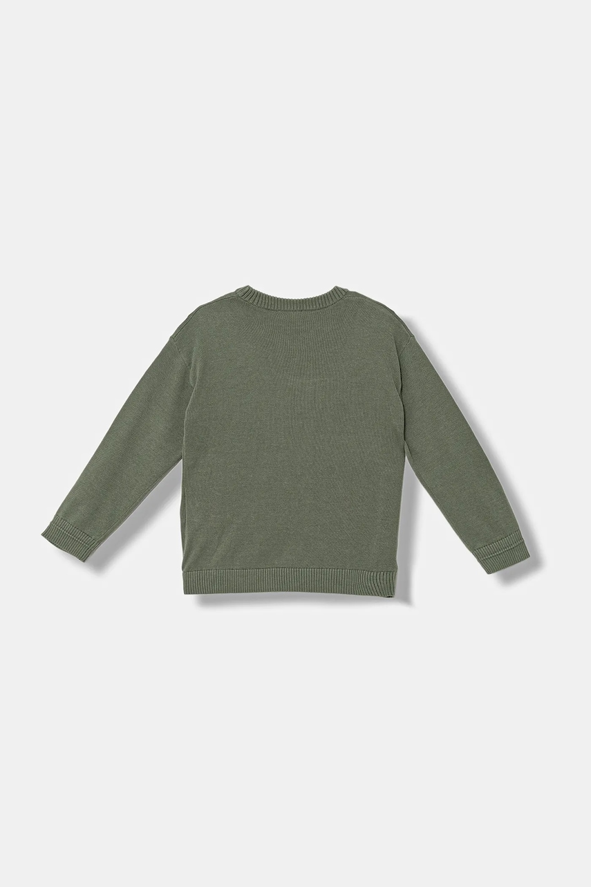 Детский хлопковый свитер United Colors of Benetton цвет зелёный лёгкий 120YC108S Детский хлопковый свитер United Colors of Benetton цвет зелёный лёгкий 120YC108S
