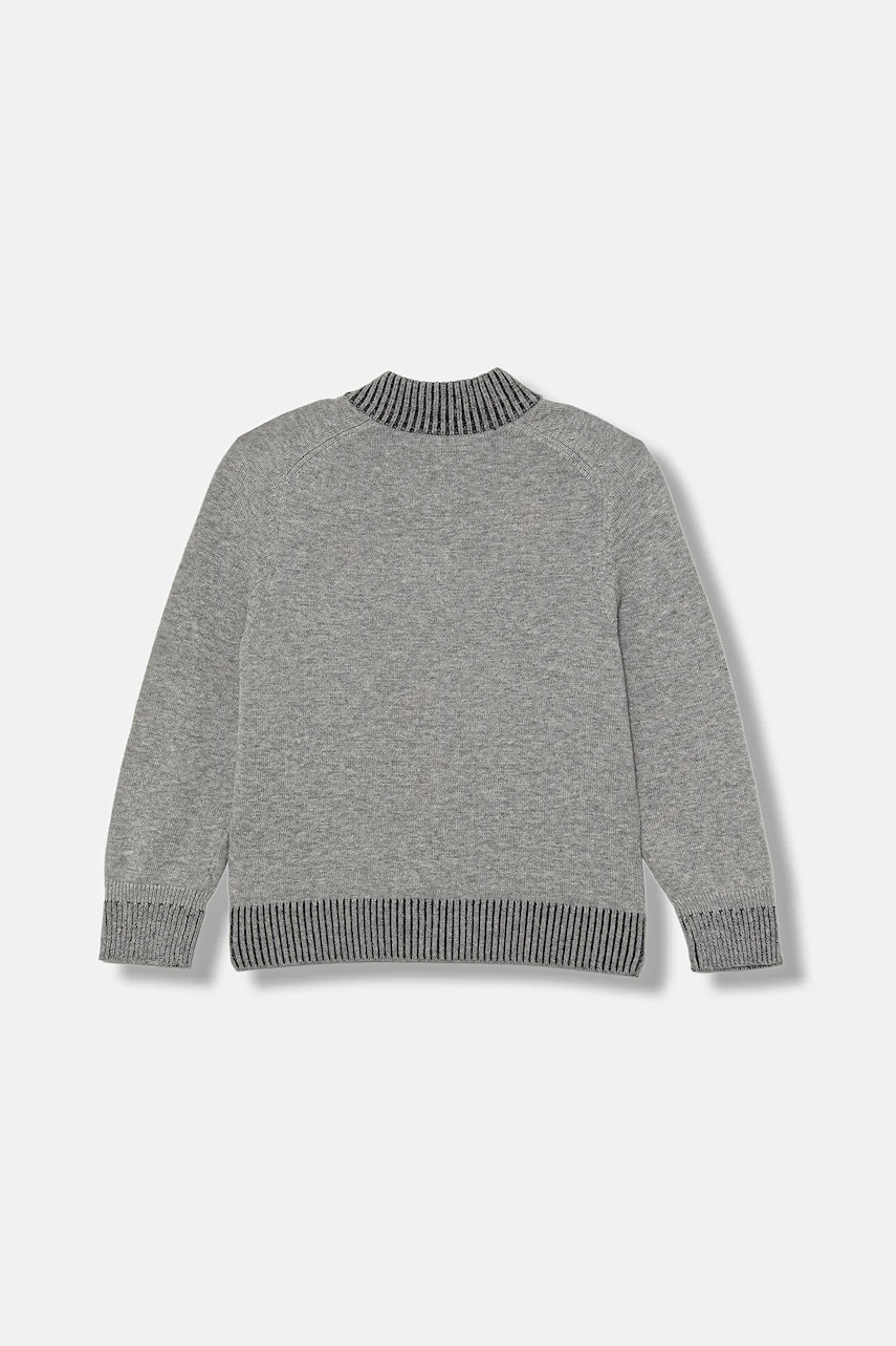 Детский хлопковый кардиган United Colors of Benetton цвет серый 120YC500W Детский хлопковый кардиган United Colors of Benetton цвет серый 120YC500W