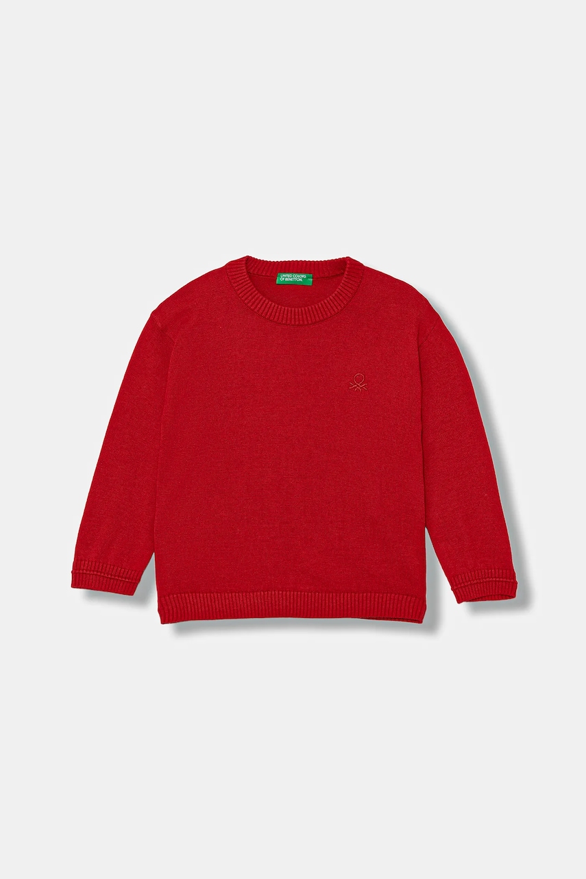 United Colors of Benetton pulover de bumbac pentru copii culoarea rosu, light, 120YG100X