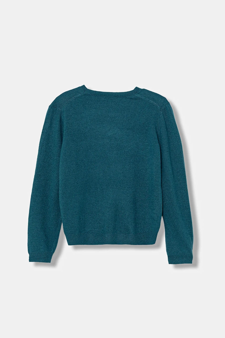 Детский свитер с добавлением шерсти United Colors of Benetton цвет бирюзовый лёгкий 106WC108R Детский свитер с добавлением шерсти United Colors of Benetton цвет бирюзовый лёгкий 106WC108R
