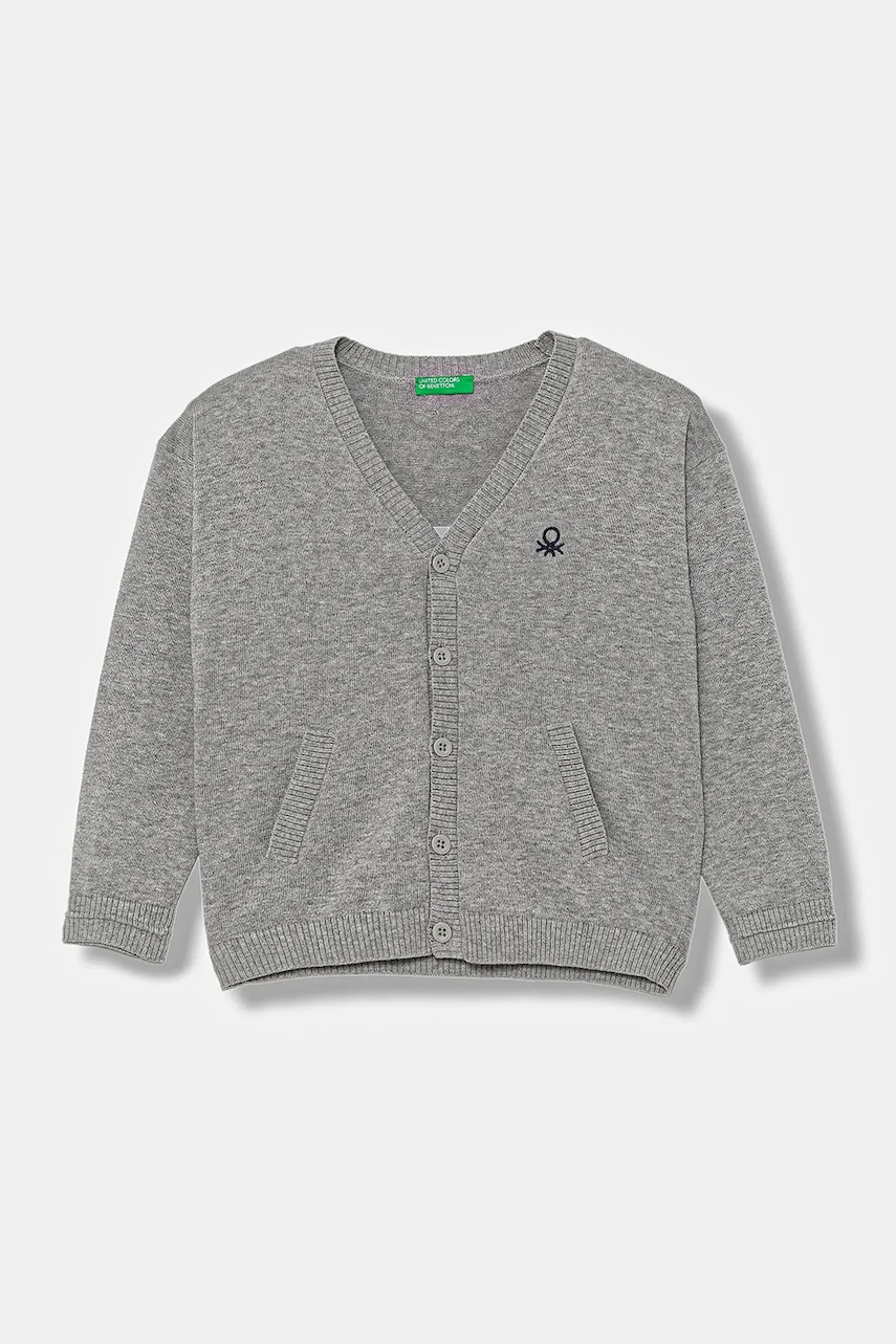 United Colors of Benetton cardigan din bumbac pentru copii culoarea gri, light, 120YG600G