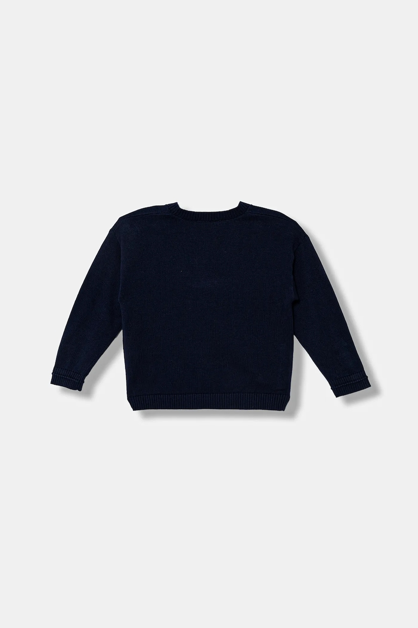 Детский хлопковый кардиган United Colors of Benetton цвет синий лёгкий 120YG600G Детский хлопковый кардиган United Colors of Benetton цвет синий лёгкий 120YG600G