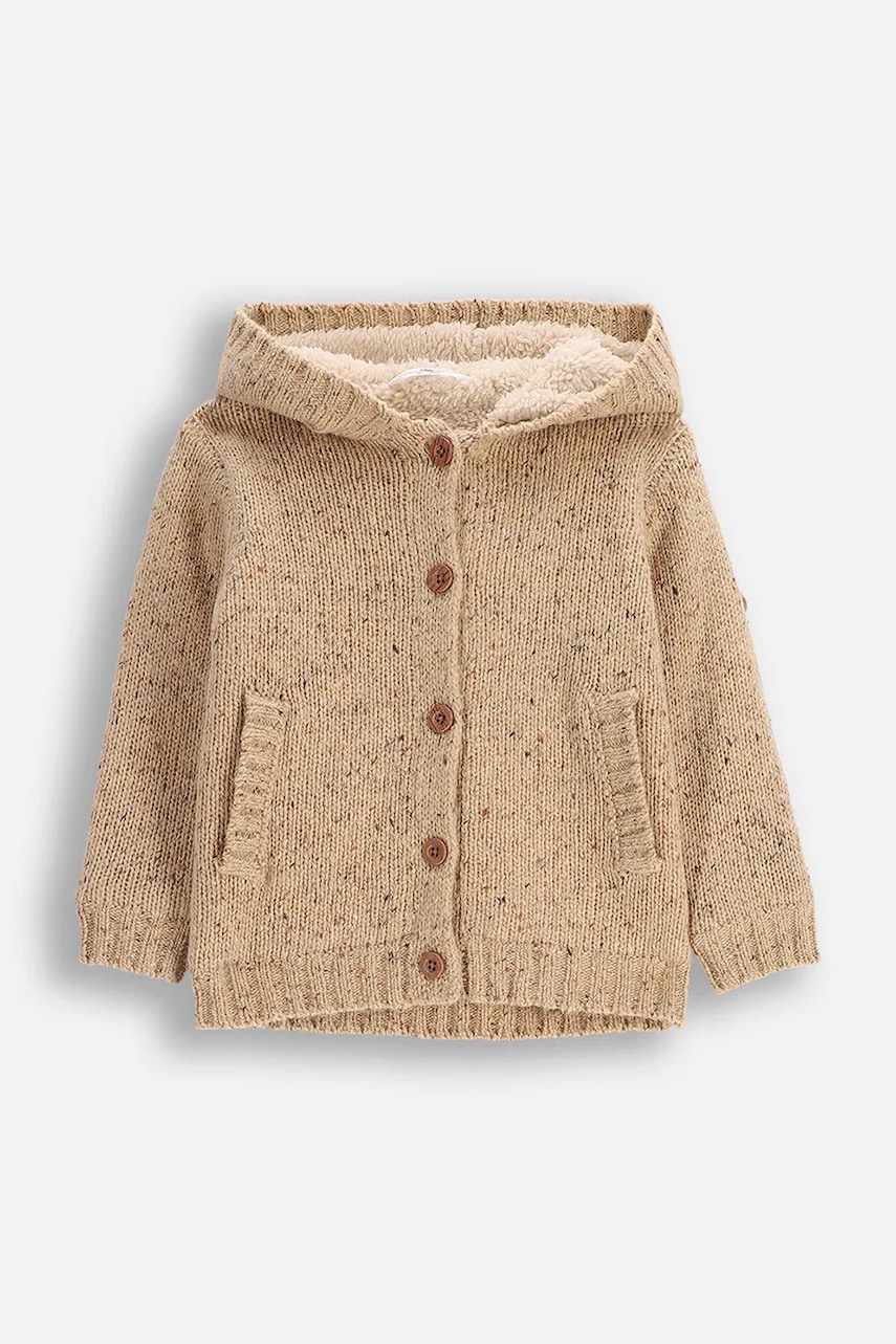 Coccodrillo cardigan bebe culoarea bej, călduros, FOREST FRIENDS BOY NEWBORN